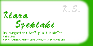 klara szeplaki business card